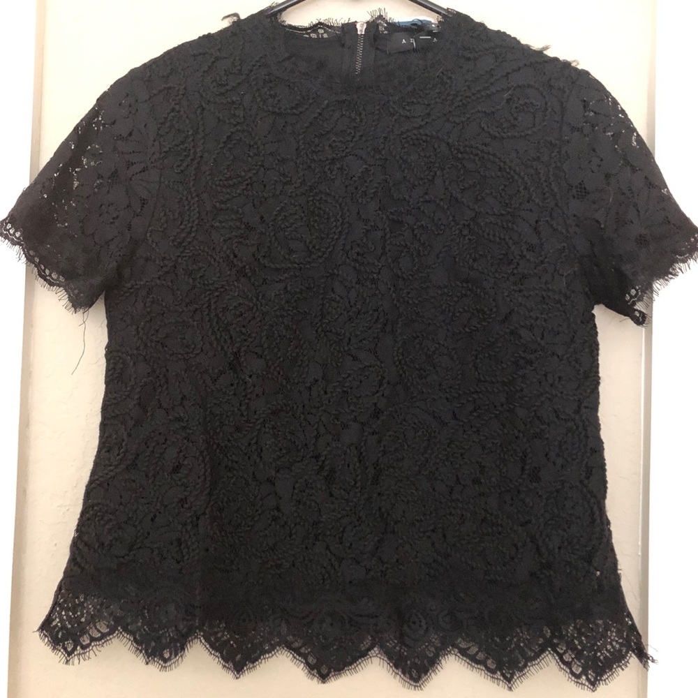 Black Detailed Lace Top